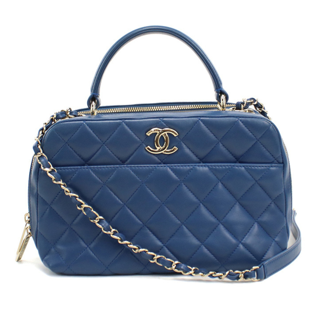 CHANEL Chanel handbag Matelassé women's blue